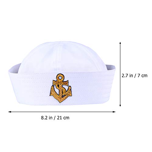Chapéu de marinheiro PretyzOOM branco de capitão de iate para festa de Halloween, cosplay, marinheir