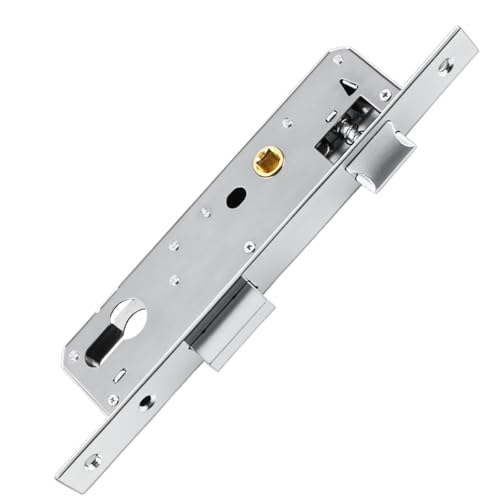 Rohrrahmenschloss, Einsteckschloss Buntbartschloss, 85x30mm Edelstahl Einsteckschloss Entferung Rohrrahmenschloss mit Edelstahlstulpe Gartentürschloss Torschloss für Metalltüren