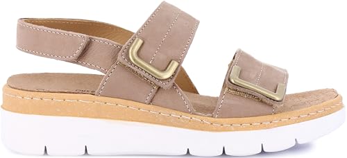 Image of GRUNLAND Women Moll Comfort Slipper with Double Adjustable Buckle, Removable Drysoft Leather Insole, Molded Sole and 4cm Wedge Heel, Einheitsgrosse Weit