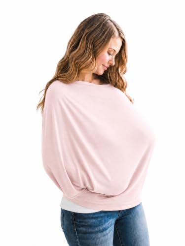 Image of Copper Pearl Nursing Cover for Breastfeeding - Multi-Use Baby Car Seat Cover, Stroller Cover & Breast Feeding Cover Up for Women, Stretchy Breathable High Quality Cover for Boy or Girl, Blush