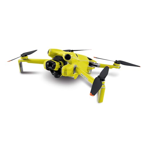 MightySkins Skin Compatible with DJI Mini 4 Pro - Solid Yellow | Protective, Durable, and Unique Vinyl Decal wrap Cover | Easy to Apply, Remove, and Change Styles