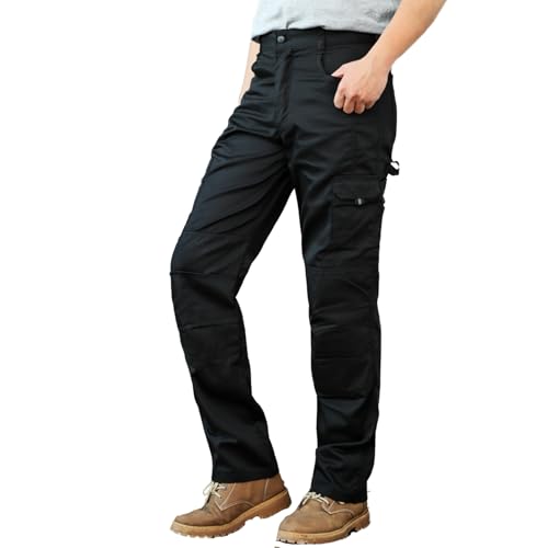 WORK IDEA - Pantaloni Cargo da Lavoro da Uomo, con Tasche Interne al Ginocchio