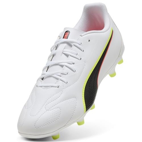 PUMA Unisex King 20 Play FG/AG Fußballschuh, weiß-leuchtendes Rot-Gelb Alert, Größe 42, Puma Weiß Leuchtend rot gelb Alarm, 42.5 EU – Ansicht 6