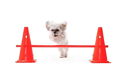 MATANA 18 Pcs Vallas de Obstáculos de Entrenamiento de Coordinación Ajustable - Set de 12 Conos y 6 Palos - Ideal para Deportes : Fútbol y Entrenamiento del Perro - imagen 9