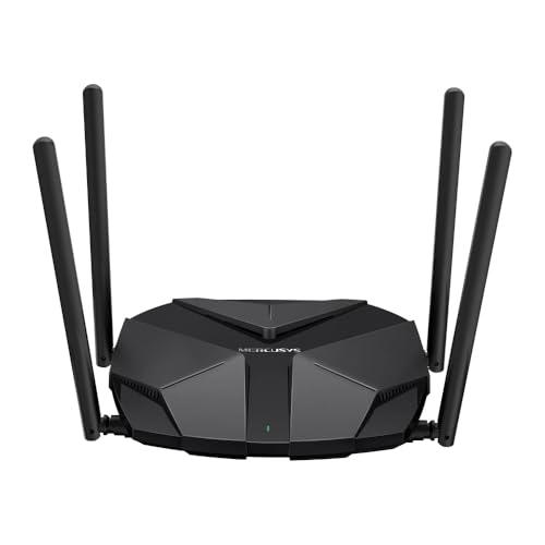 Image of Mercusys TP-Link MR85X WiFi 6 AX3000Mbps Dual-Band Router, 2.5Gbps WAN Port, 3 Gigabit LAN Ports, 4 Fixed Omnidirectional Antennas, WPA3, Access Point Mode, APP Control, Not Support xDSL