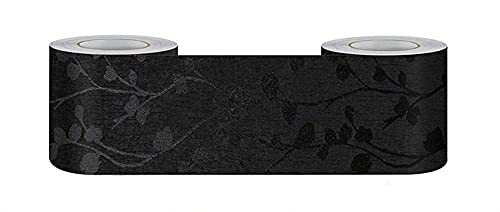 VisitRyl Bordo fregio carta da parati vite nera decorazione murale rimovibile fregio parete bordo tagliato adesivo impermeabile in PVC battiscopa 5 x 500 cm
