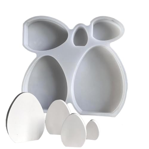 Anulely Molde de resina para huevos de Pascua, molde de silicona 3D para fundición de resina, moldes antiadherentes para velas de yeso, bloque de hielo, polímero de arcilla