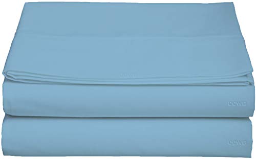 Image of 100% Cotton 1PC Duvet /Quilt Cover Hidden Zipper Closure 600TC Ultra Soft Durable for Single Size Bed(Light Blue)