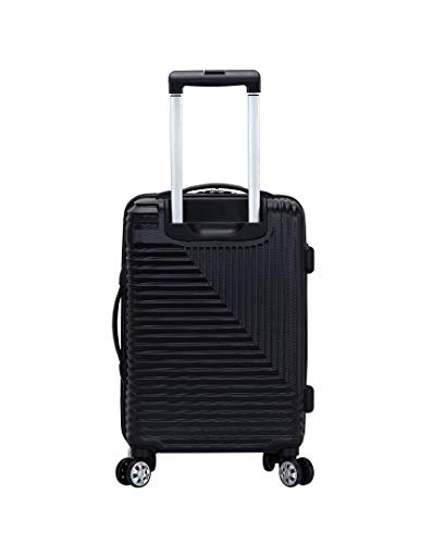 Rockland Star Trail Hardside Spinner Wheel Luggage, Black, 2-Piece Set (20/28)2
