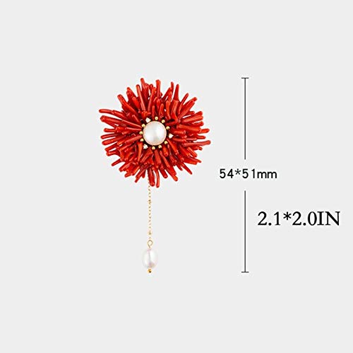 Broche perle rouge cadeau d'anniversaire idéal pour femmes