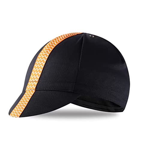 BikingBros - BikingBros Cotton Cycling Caps Orange Strip Water Ripples Bike Hat Head Wear One Size Fits Most