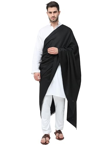 Image of Arvore Bunkaar Men's Dhariwal Plain Woolen Handloom Lohi /Shawl (48 inch X 102 inch)