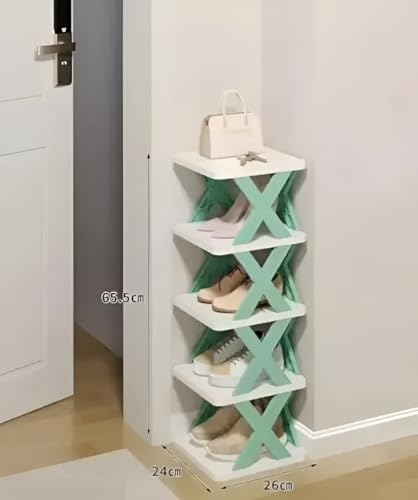Image of STELITE Plastic Shoe Rack for Home - Stackable & Collapsible Shoe Stand Organizer for Bedroom, Entryway & Corner Use | Multipurpose Footwear Storage Shelf | Easy Assembly (Pista, 3 Layer Shoe Rack)