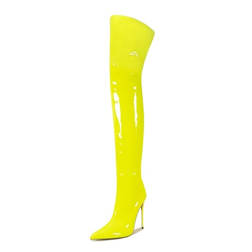 Image of Thigh high boots for women striped Back zipper Burgundy Zebra Print Over the knee Sexy gold white pointed toe Cow Print leopard Magenta stiletto heel