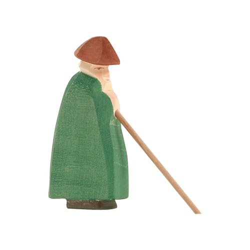 Figurine Berger avec bâton Ostheimer en bois noble fait main