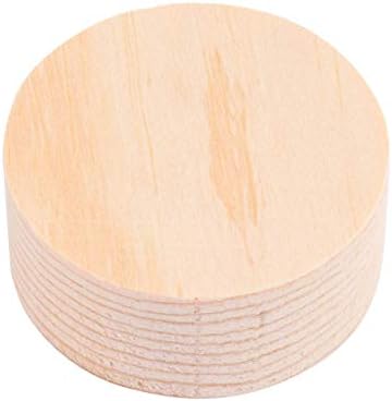 Ciieeo 10pcs Unfinished Round Wooden Block Unpainted Wood Cylinder DIY Wooden Craft Wood Blocks Wooden Round Slices for DIY Arts and Craft (5x2cm)