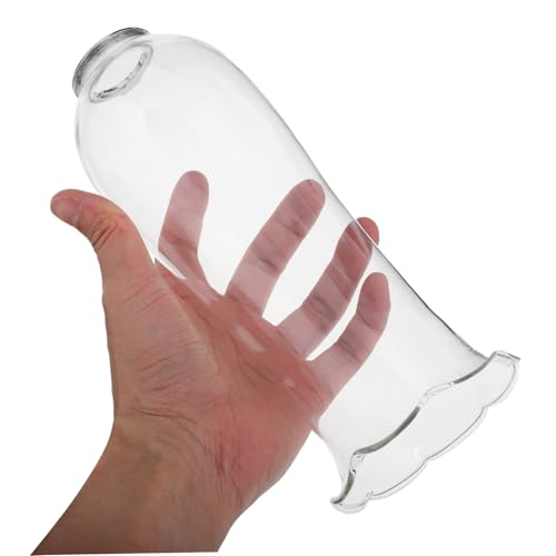 VINTORKY Vintage Hand Blown Glass Hurricane Lamp Shade Clear Kerosene Lantern Chimney Cover Stable Flame Decor for Weddings Parties and Cozy Settings