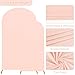 7.2FT, 6FT Wedding Arch Stand and Matching Light Pink Spandex Fitted Arch Backdrop Cover Set, Round Top Chiara Backdrop Stands and Covers for Birthday Party Baby Shower Banquet Decor (Light Pink)