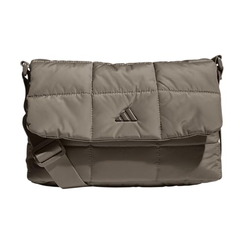 adidas Bolsa tiracolo feminina acolchoada, Marrom giz, One Size, Bolsa tiracolo feminina acolchoada