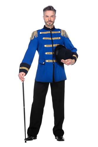 Wilbers&Wilbers 5235 - Elegante chaqueta de circo para hombre, azul, maestro de anillo, domador, disfraz de adulto para carnaval