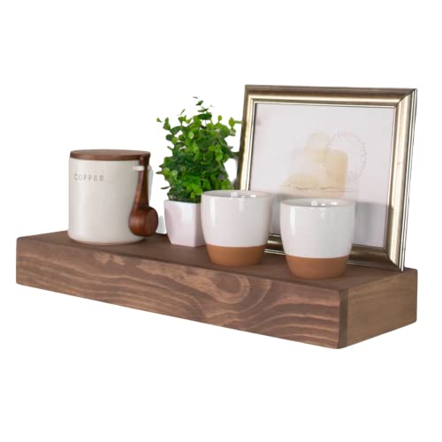 J Thomas Home Floating Shelves | One 3 Inch Thick Wood Floating Shelf For Kitchen, Bathroom, Living Room | Handmade In The Usa | Qty 1 (Special Walnut, 6" D X 18" L) #TOP2
