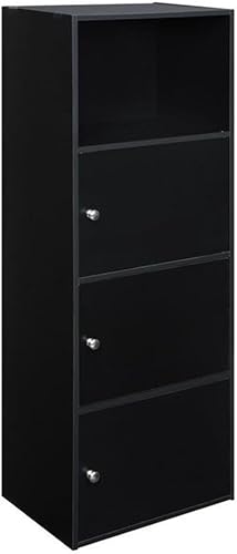 Miniatura 4 de Convenience Concepts Xtra-Storage 3 Door Cabinet in Black Wood Finish Negro,Barnwood,Multi color,Rosa,Rojo,Mármol sintético