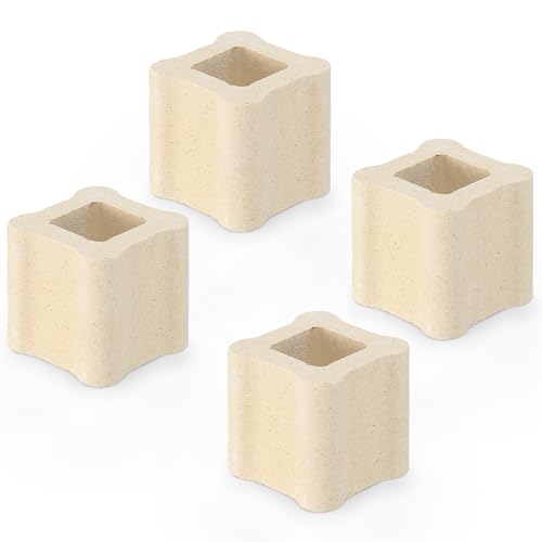 Nuanchu 4 Pack Wide Kiln Post High Alumina Kiln Posts Square Ceramic Shelf Supports for High Temperature Kilns Sturdy Firing Posts(1 x 1 Inch)