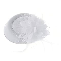 White-fascinator With Flower Feather