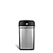 NINESTARS DZT-24-1 Automatic Touchless Infrared Motion Sensor Trash Can, 6 Gal 24L, Stainless Steel Base (Rectangular, Black Lid)