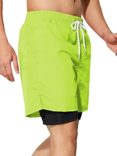Mens Swim Trunks with Compression Liner Quick Dry 5 inch Inseam Beach Shorts Swimwear Board Shorts Bathing Suit3