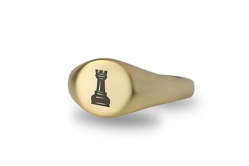 Bague personnalisée tour d'échecs : le cadeau pour elle idéal en or 14k pour marquer la vie