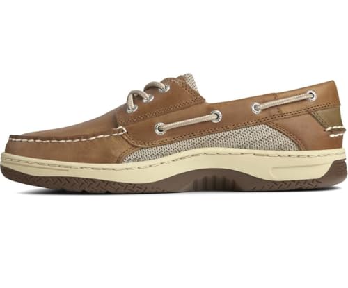 SPERRY Mens Billfish 3-Eye Wide Leather Boat Shoe, Dark Tan, US 12