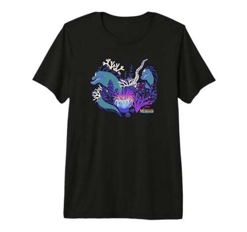 T-shirt Disney La Petite Sirène en coton premium au graphisme néon durable