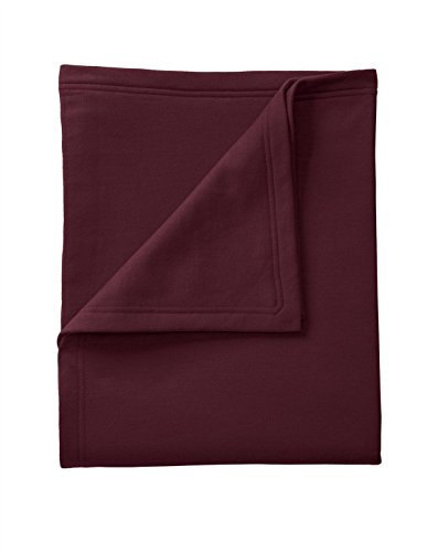 Port & Company BP78 Core Fleece Sweatshirt Blanket, Maroon