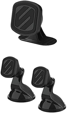 Scosche MagicMount Select Universal Magnetic Horizontal Dash Mount Holder & Select Magnetic Suction Cup Mount Holder (2 Pack) Bundle