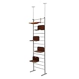 PawHut 108' Floor-to-Ceiling Adjustable Staggered Climbing Cat Tree Tower