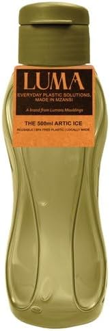 Luma Arctic Ice Sports Bottle 5-Piece Set, 500 ml Capacity, Khaki Green
