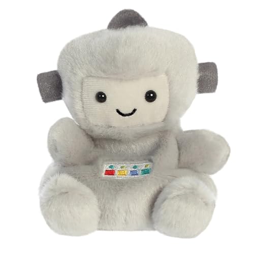 AURORA 33781, Palm Pals Gadget Robot, 13cm, Soft Toy, Grey
