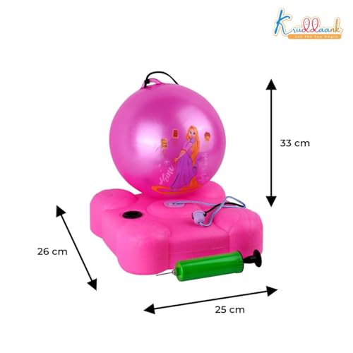 Image of Princess Reflex Soccer Ball Solo Training Kit for Girls - Indoor & Outdoor Football Game with Recoil Action Return - Skill Building Sports Toy| Birthday Gift for Kids Age 3+ (Pink)
