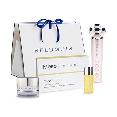 Relumins Meso Bright Radiance Complete Set Bundle with Five Serums, RadiantWave Device & Intensive Repair Cream - Supporting Hydration & Glow, Skincare, Ultimate Skincare Gift for Moms
