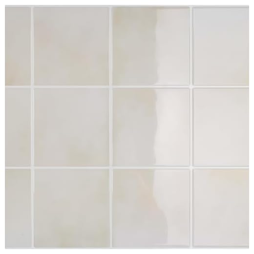 CRE8TIVE Azulejos Adhesivos Beige Marmol 16 Piezas Azulejos Adhesivos Baño Cuadrado Mosaico Salpicadero Cocina Impermeable Moderno Revestimiento PVC Pared Chimenea Lavadero 30.5cm x 30.5cm
