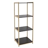 Tendance - Bambusmöbel 4 Regale MDF schwarz - Bambus schwarz