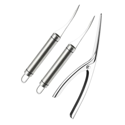 Cabilock 3pezzi Sbucciapatate per Gamberetti in Acciaio Inossidabile di Pratico Strumento per Rimozione della Lenza dei Gamberetti Utensili da Cucina per Casa e Campeggio Facili da Pulire e