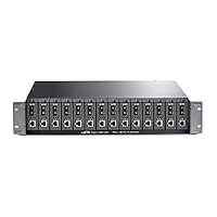 TP-Link TL-FC1420 | 14-Fach Rackmount Chassis für Medienkonverter der FC Serie | optionales redundantes Netzteil | Hot Swappable | 2 Lüfter für Belüftung