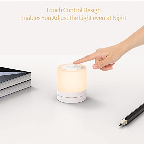 Night Light for Kids, LESHP LED Lamp with Touch Control Multiple Colors and Brightness, 1200mAh Battery, Dimmable Nursery Light for Breastfeeding, Sleeping, Relaxing.