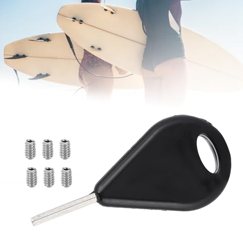 Changor Surfbrett Flosse Taste,Surfen Planke Zubehörteil Ersatz Werkzeug, mit 6 Flosse Roden Schrauben, Rost-nachweisen und Dauerhaft Pro FCS Surfbrett
