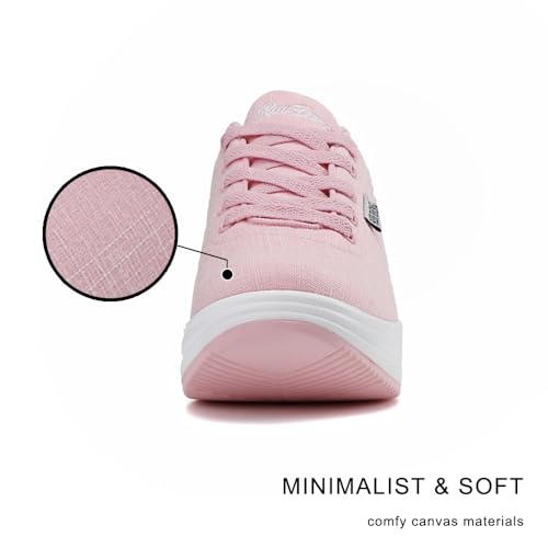 Image of RUIDENG Platform Sneakers for Women Walking All Day | Slip Resistant Work Shoes for Women Comfortable | 2 Inch Thick Wedge Rocker Bottom