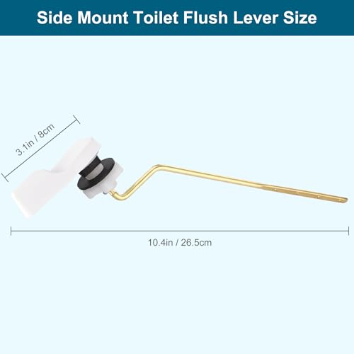 Image of Hygie Rinse Universal Side Mount Metal Toilet Handle Replacement Kit, White | Compatible with American Standard /Mansfield /Gerber /TOTO /Kohler Toilet, Toilet Tank Flusher Lever with Flapper Chain