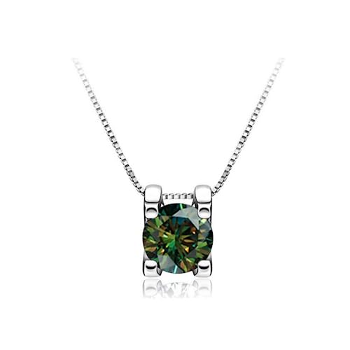 Collier pendentif moissanite en argent tête de bœuf diamant bleu éclatant