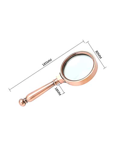 Metalowa ręczna lupa do czytania 20-krotna lupa do czytania 10-krotna lupa do czytania HD Średnica szkła optycznego 80MM2 Kolor (kolor: złoty) OfficeProducts